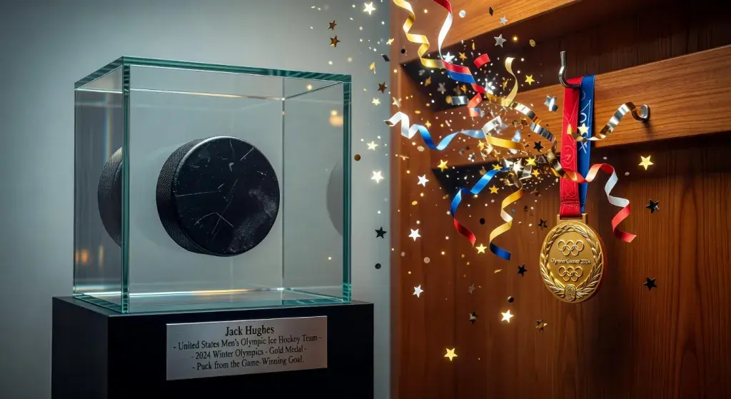 Jack Hughes questions Hockey Hall of Fame over puck from U.S. men's Olympic hockey gold-medal goal