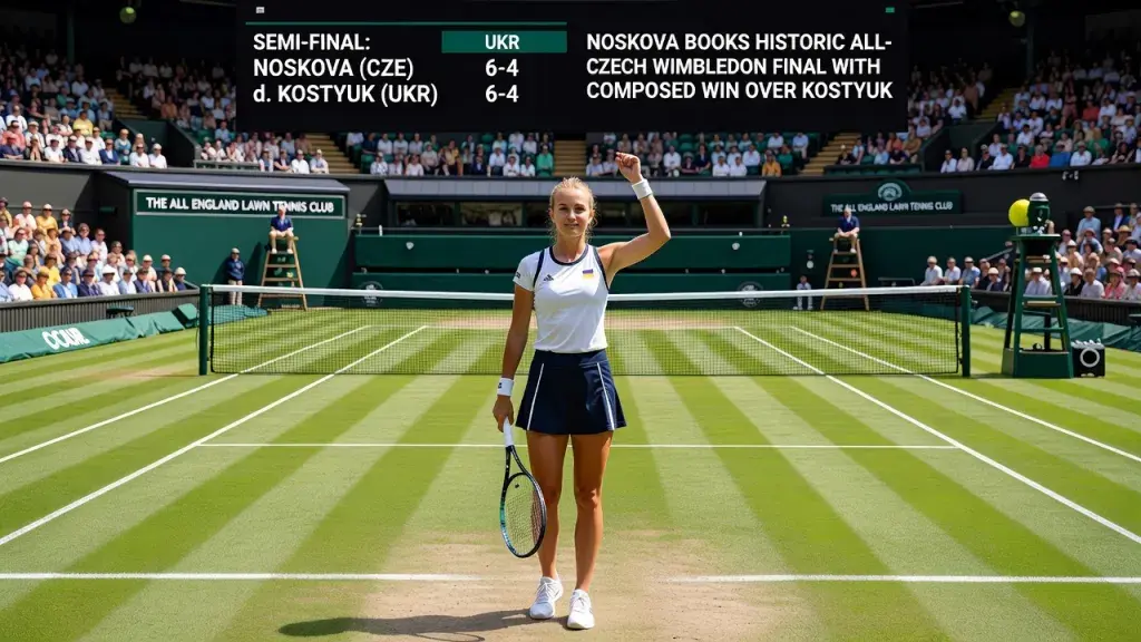 Noskova Books Historic All-Czech Wimbledon Final With Composed Win Over Kostyuk