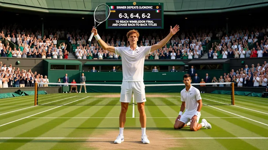 Sinner Beats Djokovic to Reach Wimbledon Final and Chase Back-to-Back Titles